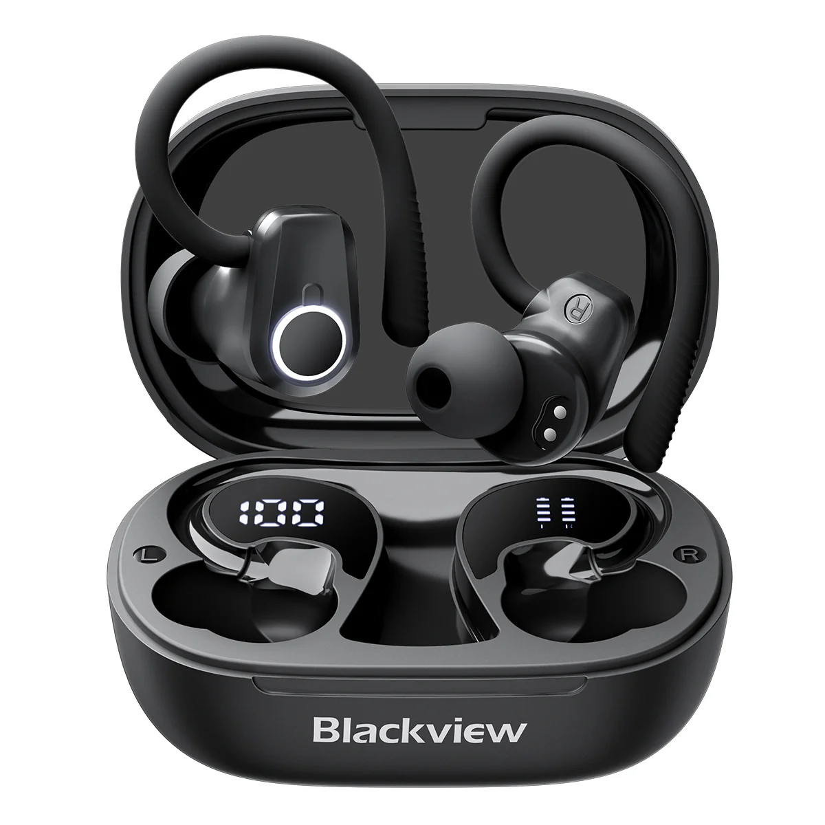 Blackview AirBuds 60 IPX4 wasserdichte Bluetooth 5.3 Halb-In-Ear-TWS-Ohrhörer mit Ohrbügeln
