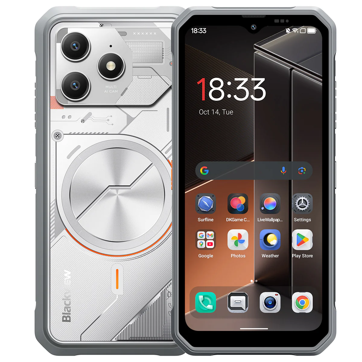 Blackview FORT 100 Ultradünnes 6,56-Zoll MediaTek Helio G81 Octa-Core 5000mAh 16MP+13MP Kamera 4G Robusttelefon
