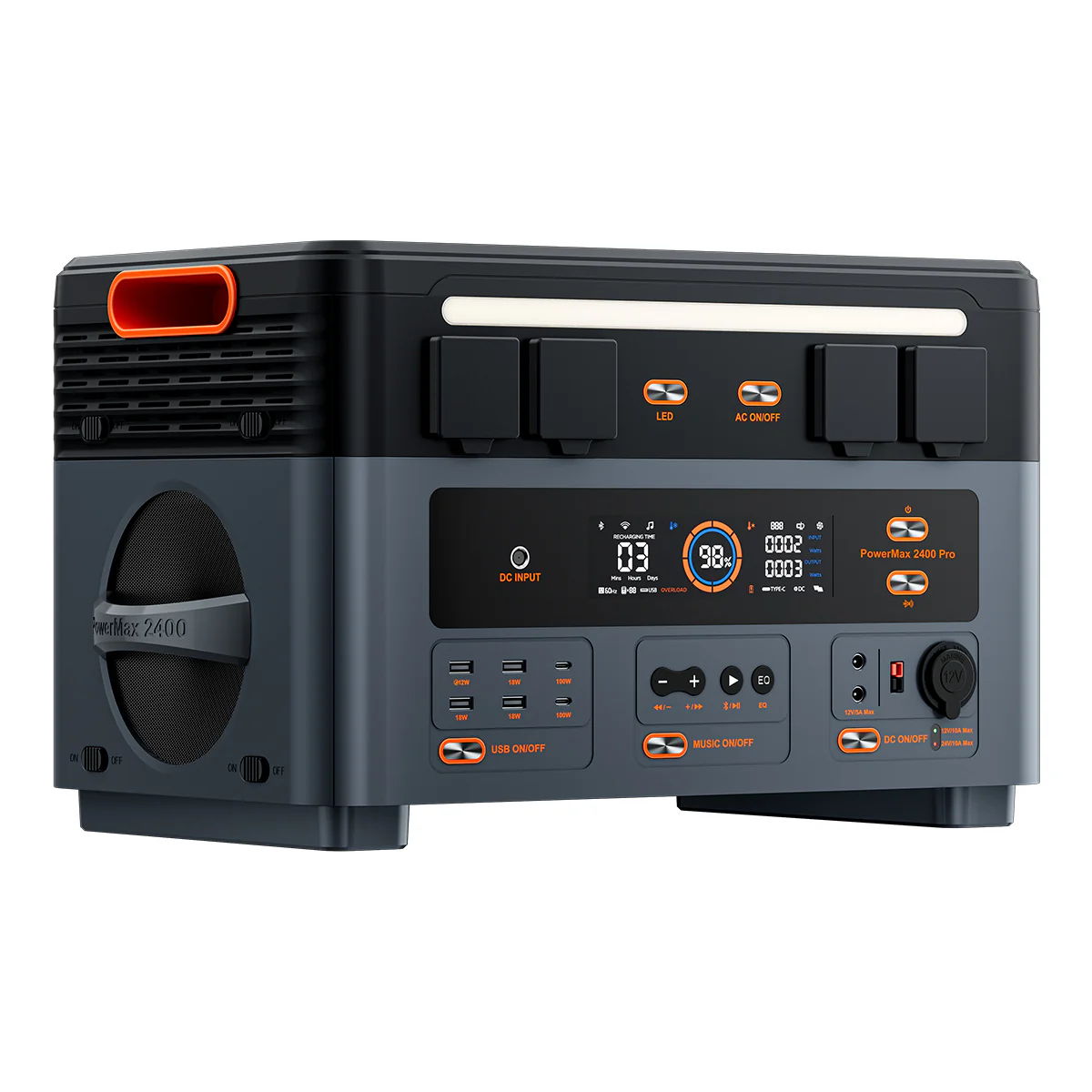 Oscal PowerMax 2400 Pro kabellose stapelbare abnehmbare modulare tragbare Powerstation - Image 3